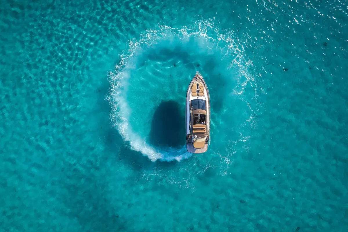 Exterior view of Premium, a Cranchi M44 HT motorboat at Split, Croatia