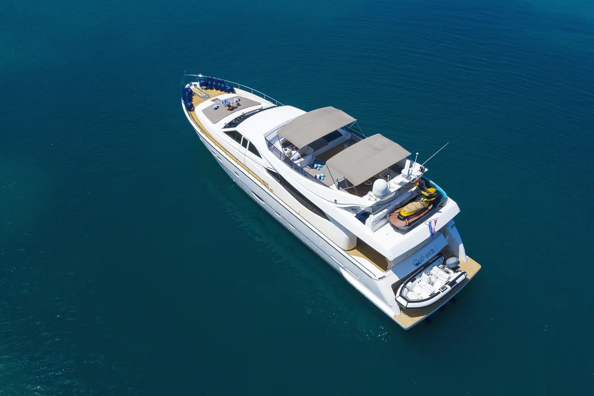 Quo Vadis I, a Ferretti 760 motor yacht at Općina Pakoštane, Croatia