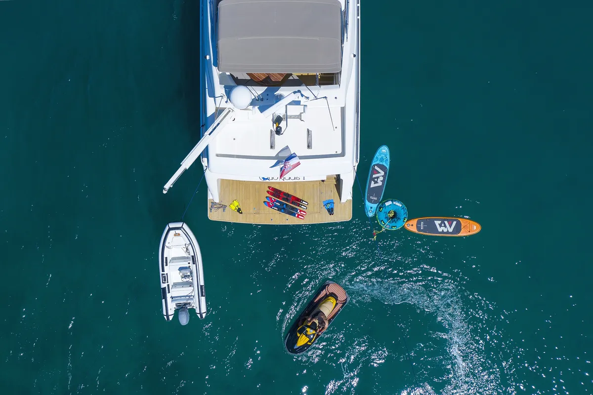 Quo Vadis I, a Ferretti 760 motor yacht at Općina Pakoštane, Croatia