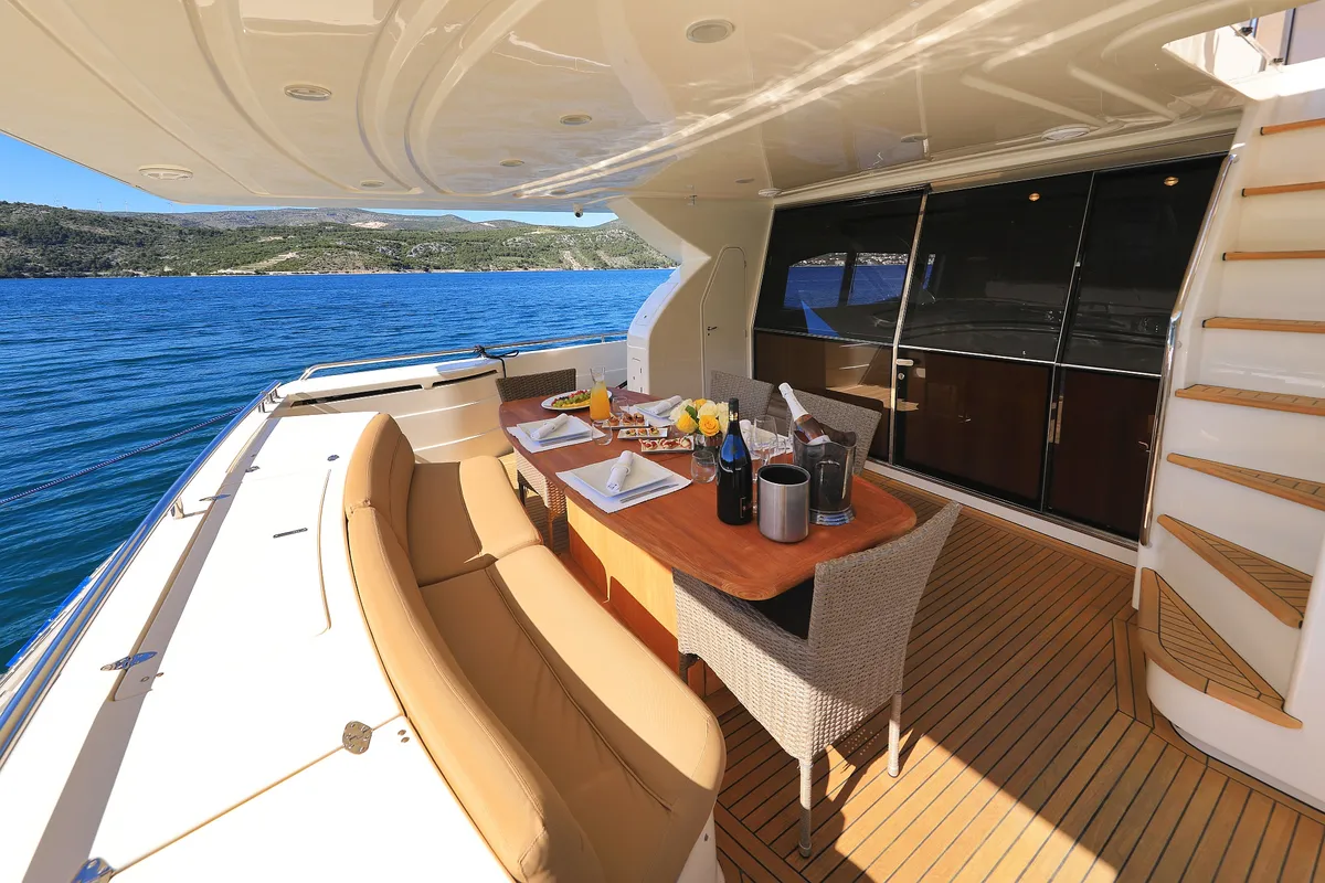 Quo Vadis I, a Ferretti 760 motor yacht at Općina Pakoštane, Croatia