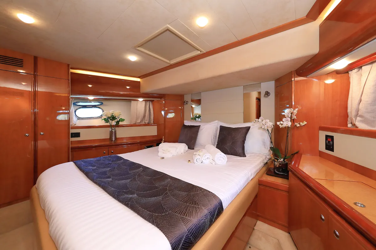 Quo Vadis I, a Ferretti 760 motor yacht at Općina Pakoštane, Croatia