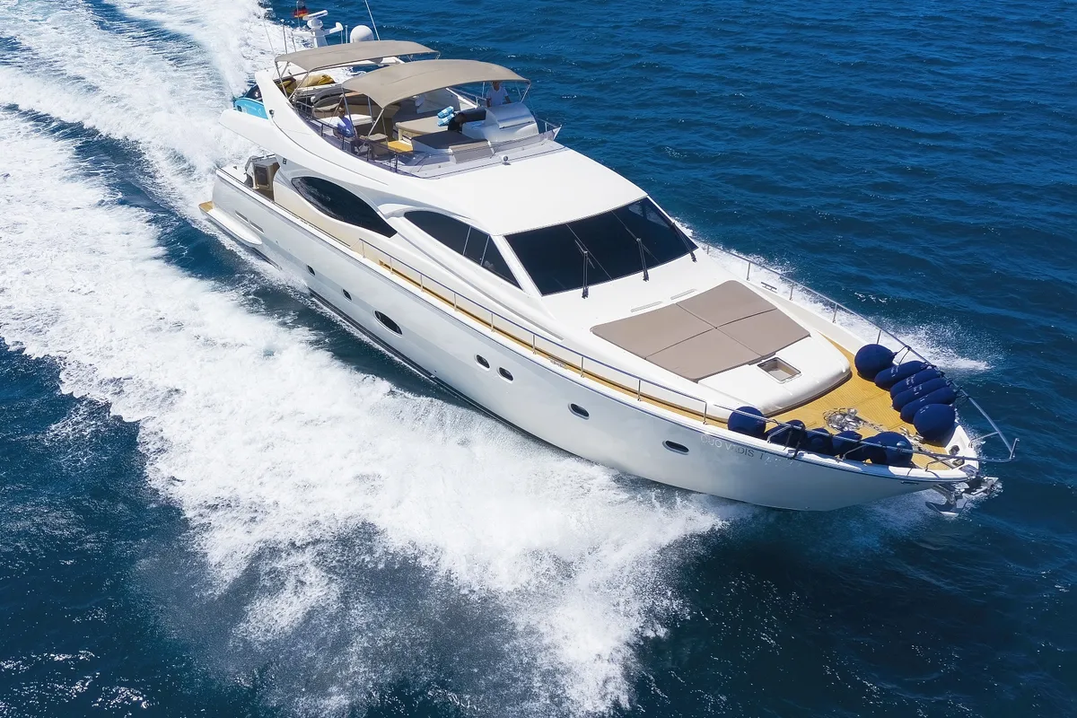 Quo Vadis I, a Ferretti 760 motor yacht at Općina Pakoštane, Croatia