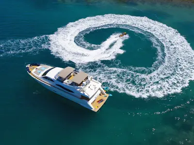 Quo Vadis I, a Ferretti 760 motor yacht at Općina Pakoštane, Croatia