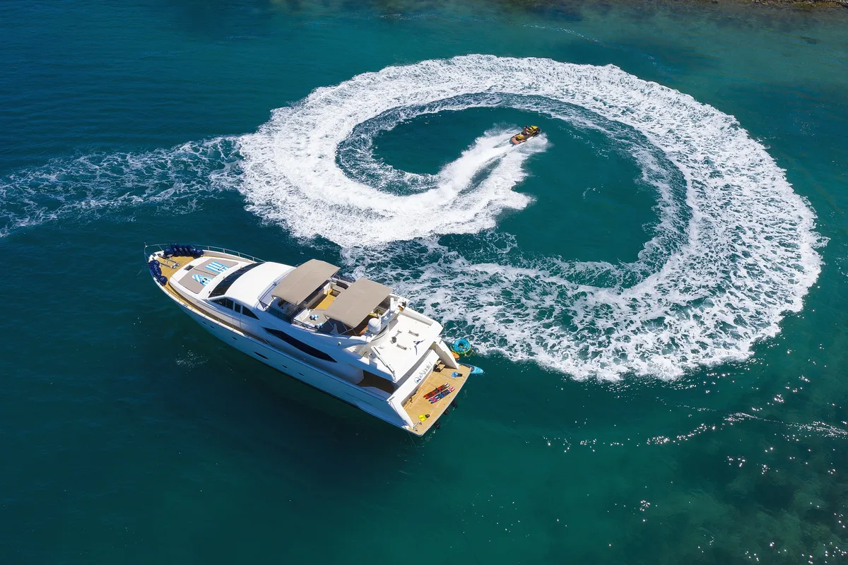 Quo Vadis I, a Ferretti 760 motor yacht at Općina Pakoštane, Croatia