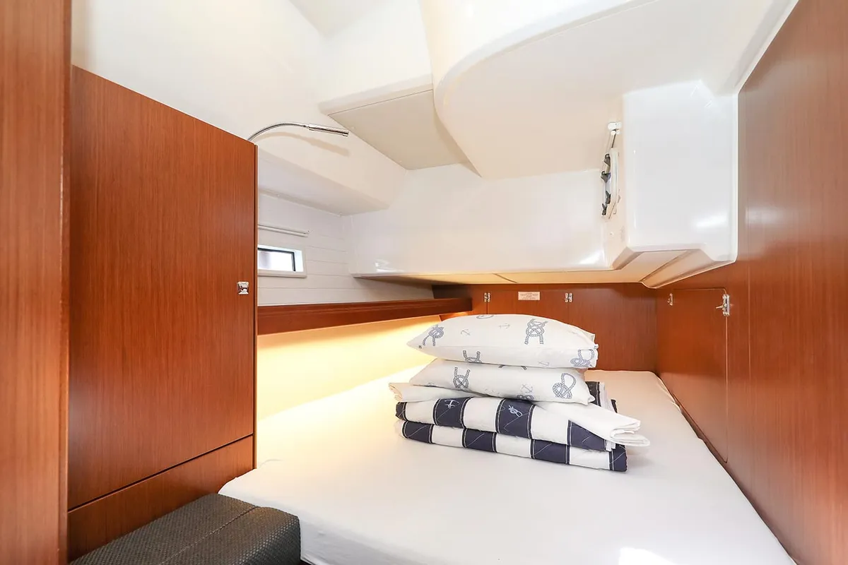 Cabin on Sunshine, a Bavaria Cruiser 46 Style sailboat at Grad Trogir, Croatia