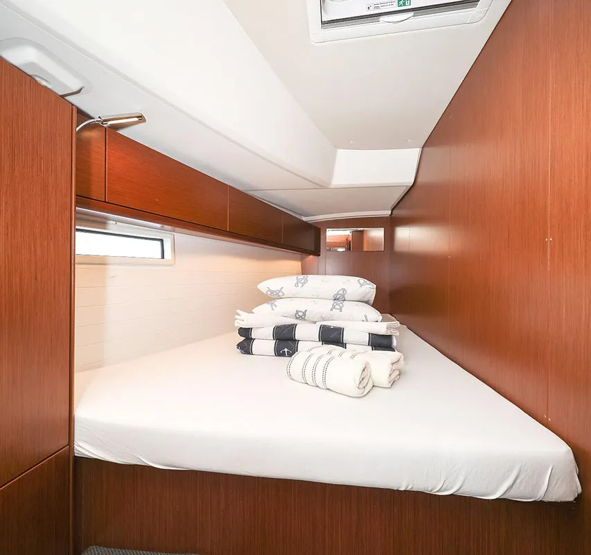 Cabin on Sunshine, a Bavaria Cruiser 46 Style sailboat at Grad Trogir, Croatia