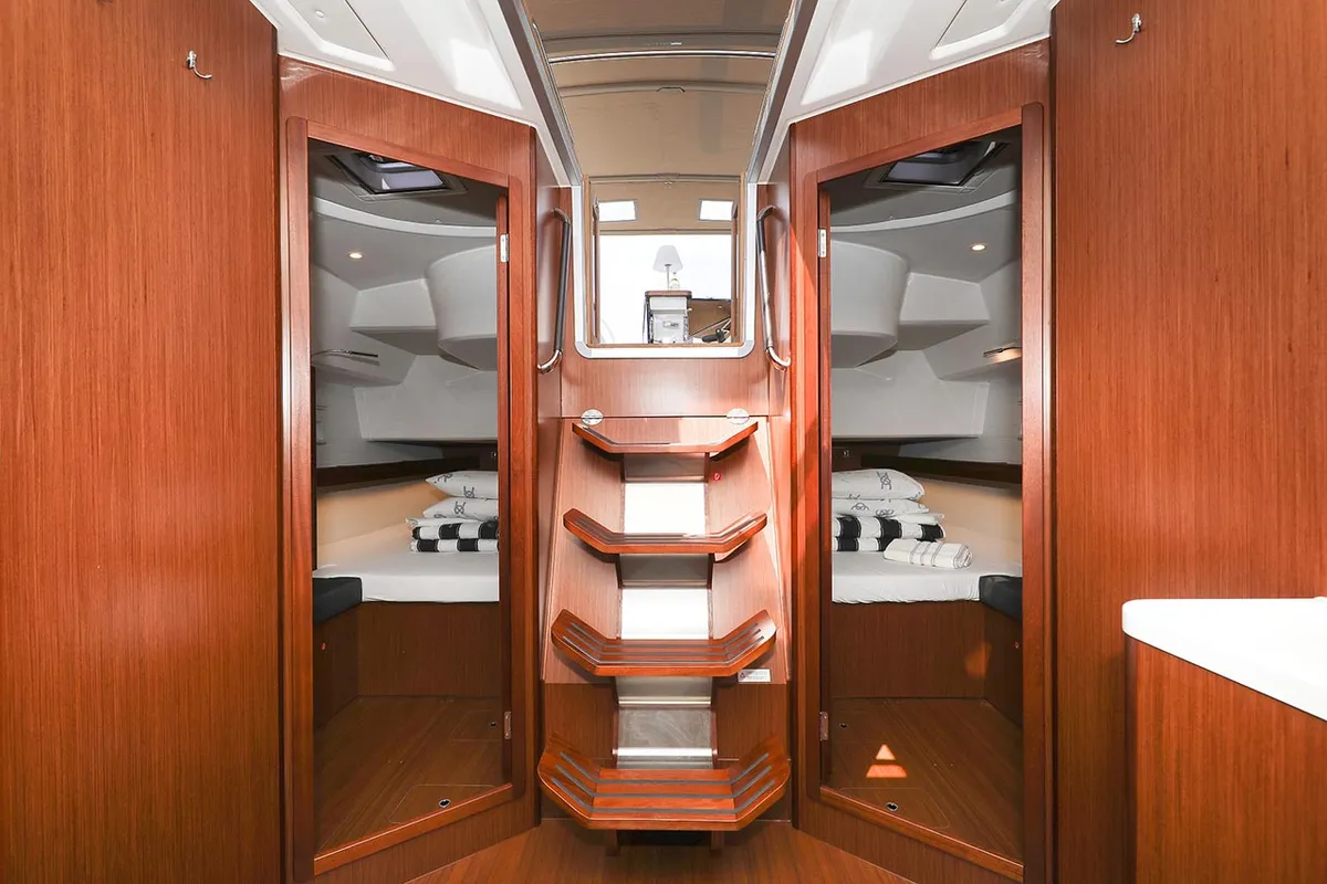 Cabin on Sunshine, a Bavaria Cruiser 46 Style sailboat at Grad Trogir, Croatia