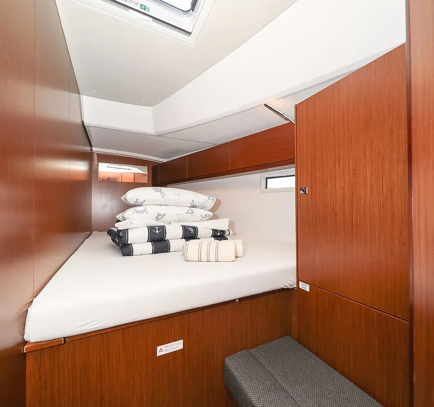 Cabin on Sunshine, a Bavaria Cruiser 46 Style sailboat at Grad Trogir, Croatia