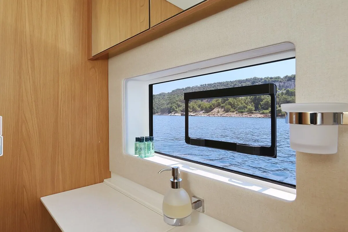 Marea III, a Bali 5.8 catamaran at Grad Kaštela, Croatia