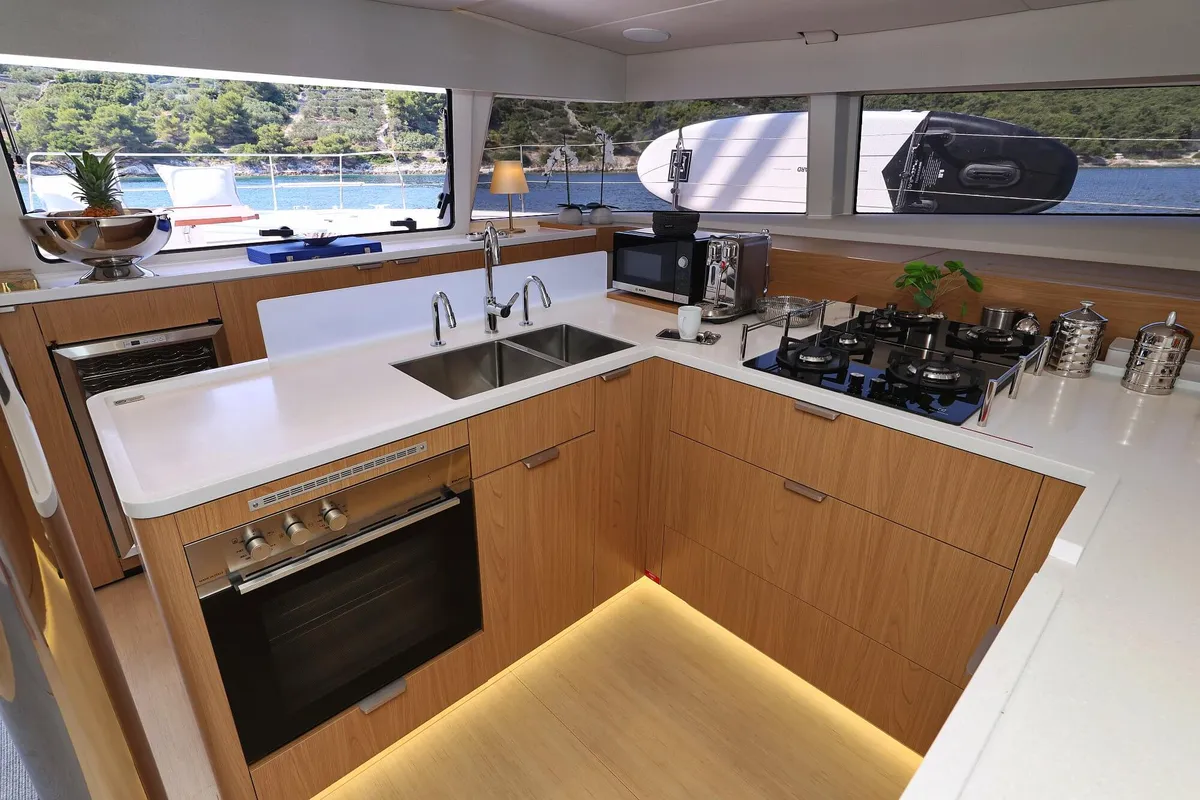 Marea III, a Bali 5.8 catamaran at Grad Kaštela, Croatia