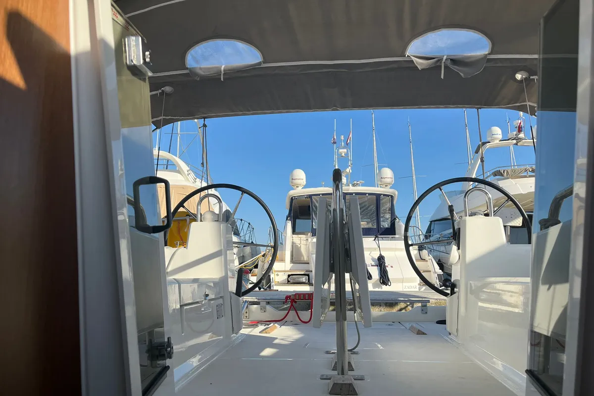 Deck of SAILOR MERCURY, a Beneteau Oceanis 38.1 sailboat at Split, Croatia