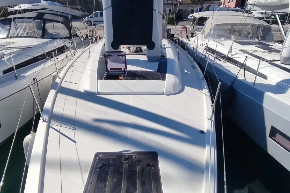 Deck of Dima II, a Beneteau Oceanis 51.1 sailboat at Municipal Unit of Lefkada, Greece