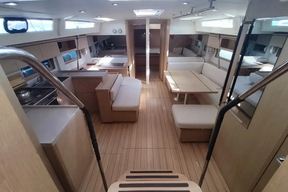 Salon of Dima II, a Beneteau Oceanis 51.1 sailboat at Municipal Unit of Lefkada, Greece