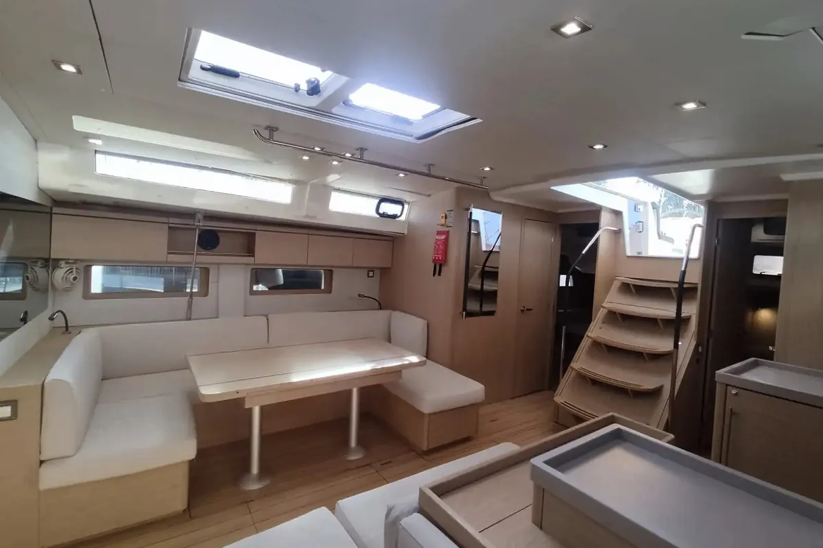 Salon of Dima II, a Beneteau Oceanis 51.1 sailboat at Municipal Unit of Lefkada, Greece