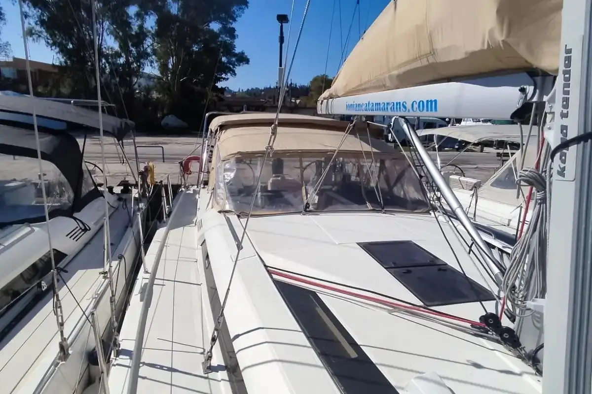 Deck of Dima II, a Beneteau Oceanis 51.1 sailboat at Municipal Unit of Lefkada, Greece