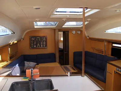 Salon of Okea Iris, a Elan 444 Impression sailboat at Lavreotiki Municipal Unit, Greece