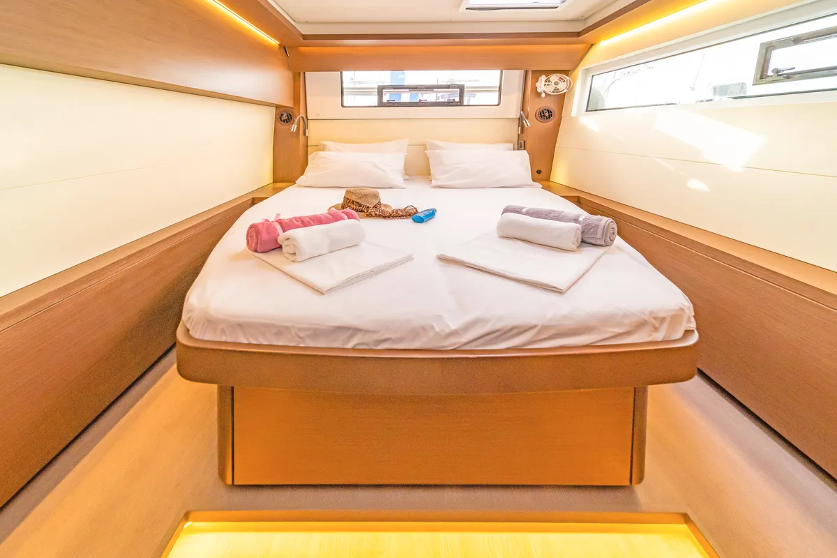 Cabin on Just Infinity, a Lagoon 50 catamaran at Kontokali, Greece