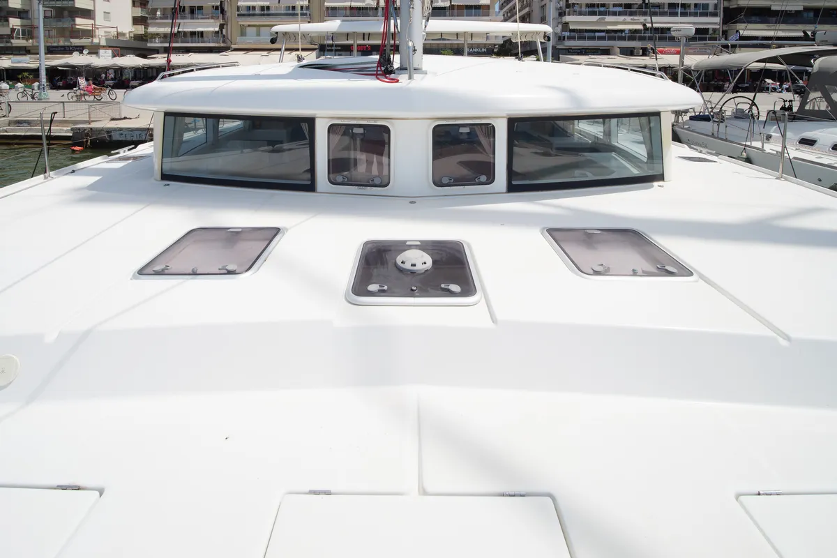 Amelia, a Lagoon 420 catamaran at Volos, Greece