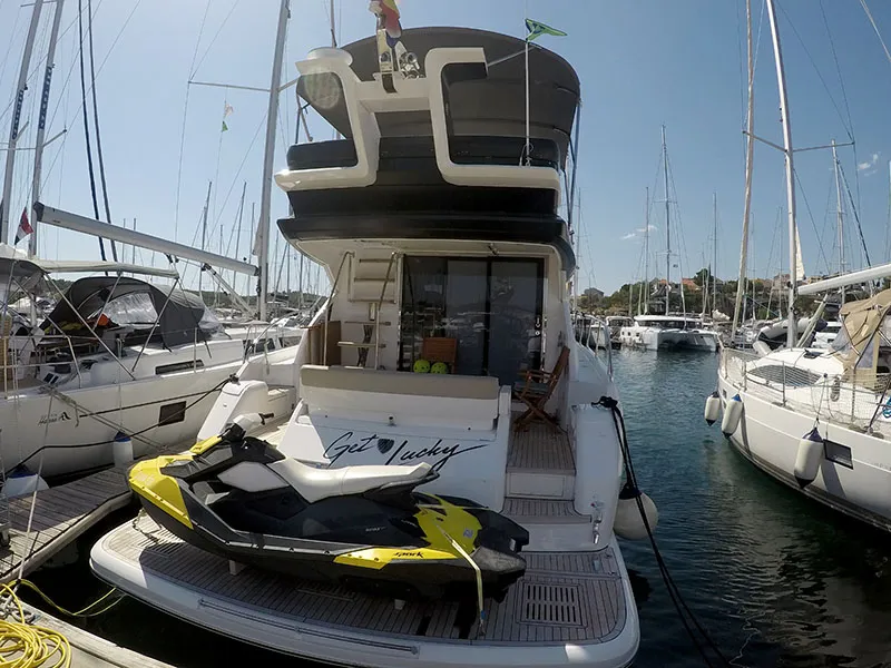 Deck of Get Lucky, a Dufour 460 GL sailboat at Grad Šibenik, Croatia