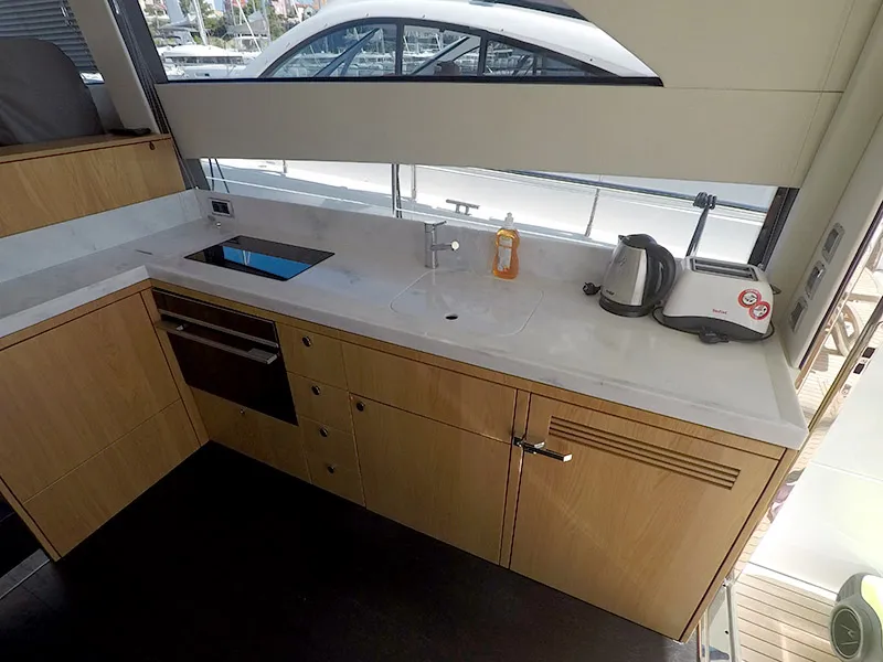 Galley of Get Lucky, a Dufour 460 GL sailboat at Grad Šibenik, Croatia