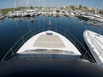 Deck of Get Lucky, a Dufour 460 GL sailboat at Grad Šibenik, Croatia