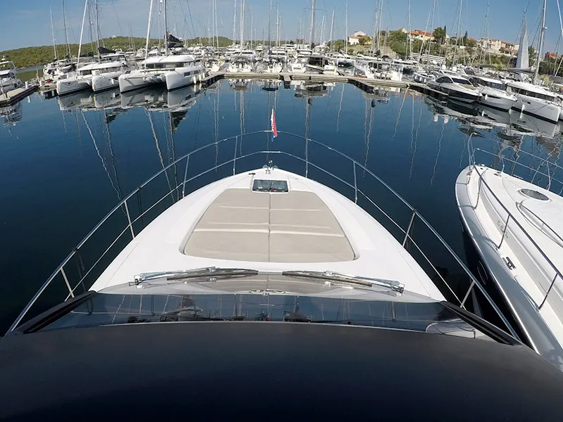 Deck of Get Lucky, a Dufour 460 GL sailboat at Grad Šibenik, Croatia