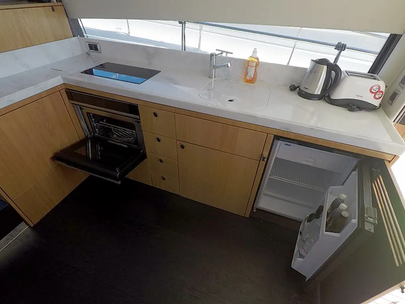 Galley of Get Lucky, a Dufour 460 GL sailboat at Grad Šibenik, Croatia