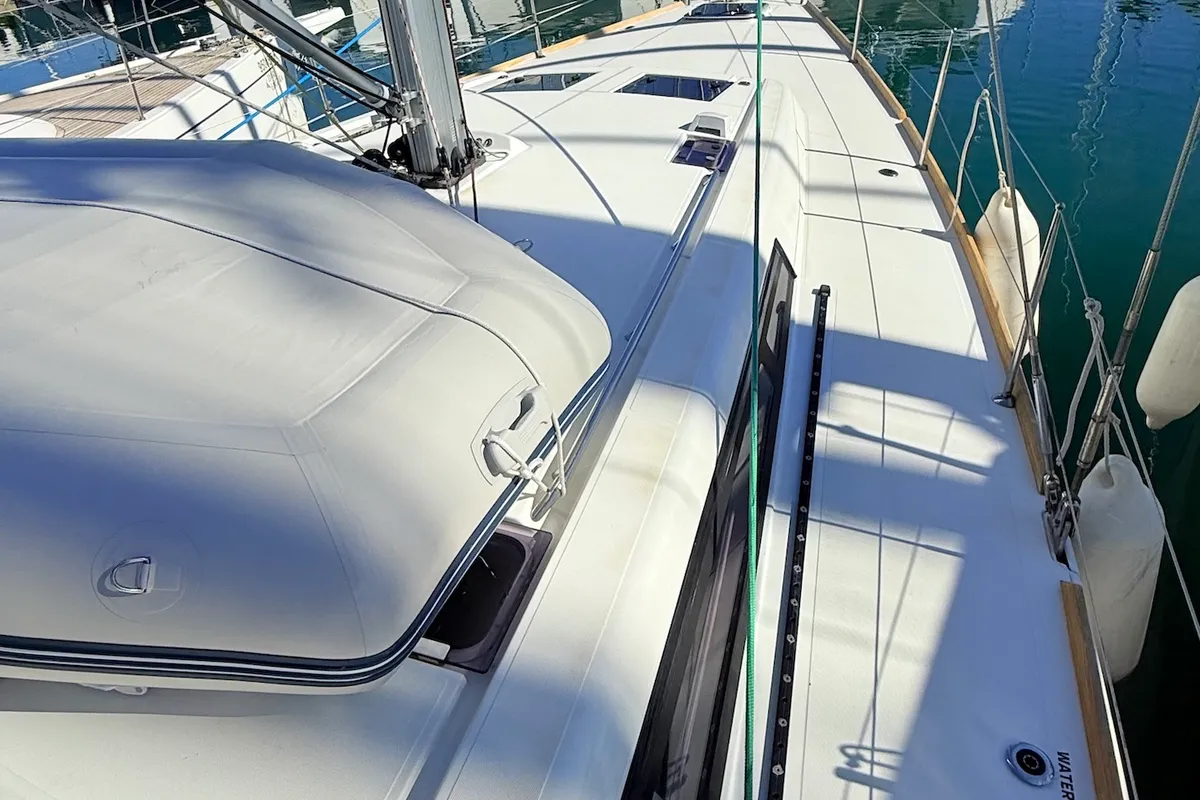 Deck of Lucy, a Beneteau Oceanis 48 sailboat at Općina Sukošan, Croatia