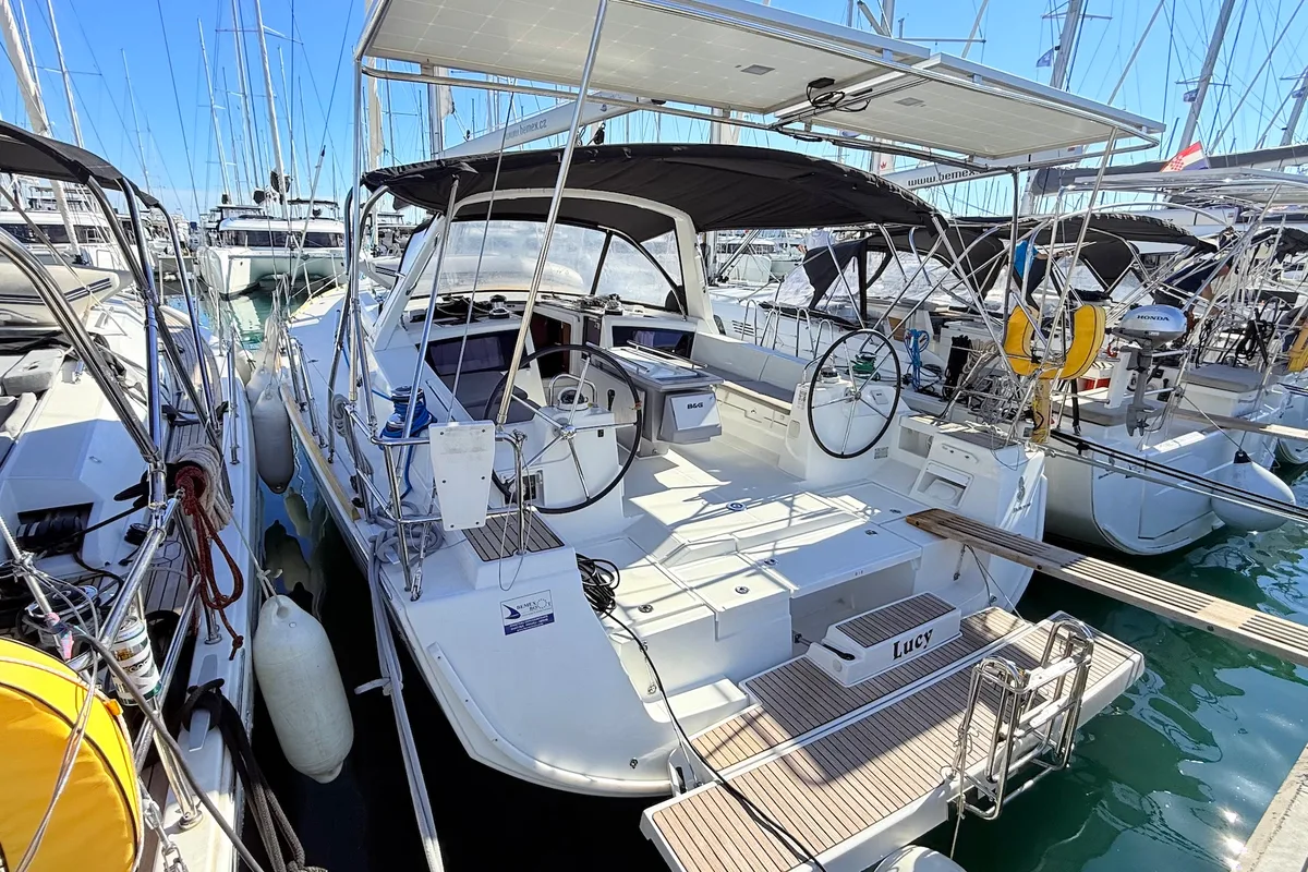 Exterior view of Lucy, a Beneteau Oceanis 48 sailboat at Općina Sukošan, Croatia