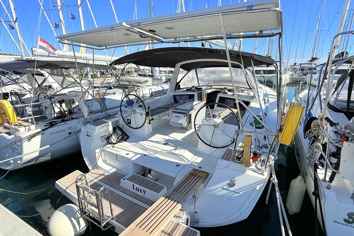 Exterior view of Lucy, a Beneteau Oceanis 48 sailboat at Općina Sukošan, Croatia