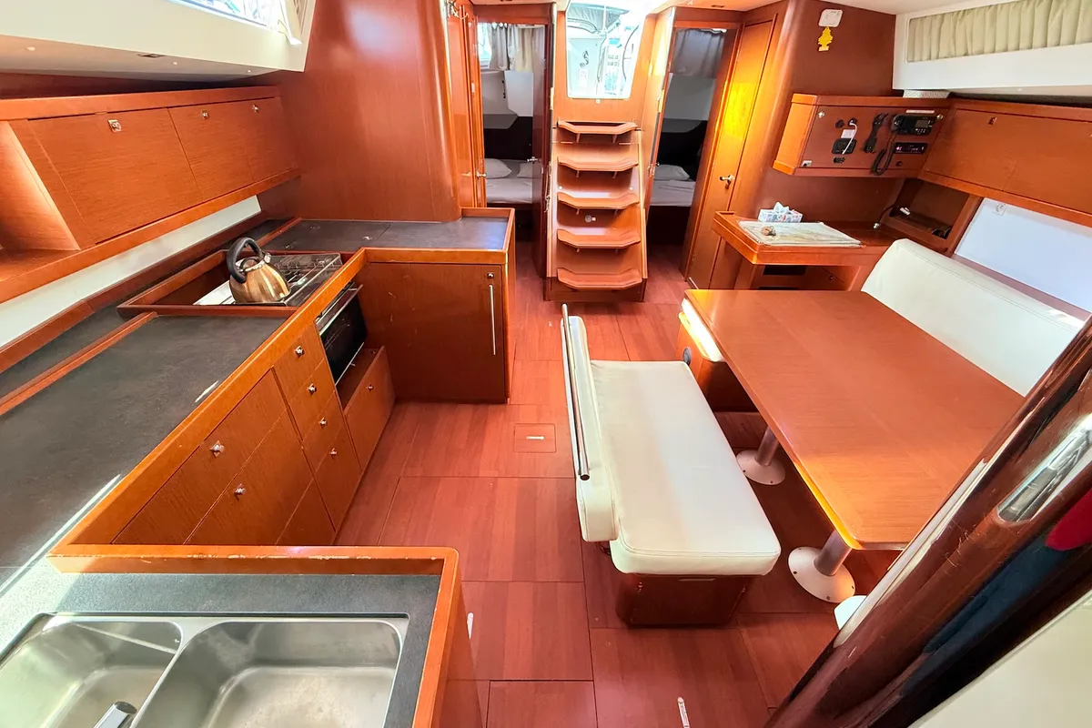Galley of Lucy, a Beneteau Oceanis 48 sailboat at Općina Sukošan, Croatia