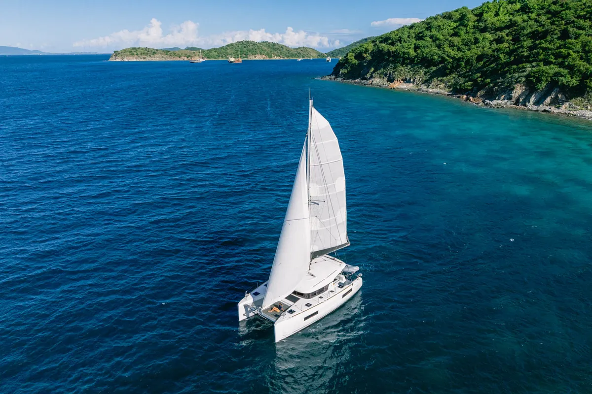 Exterior view of Cloudwalker, a Lagoon 40 OW catamaran at Road Town, British Virgin Islands