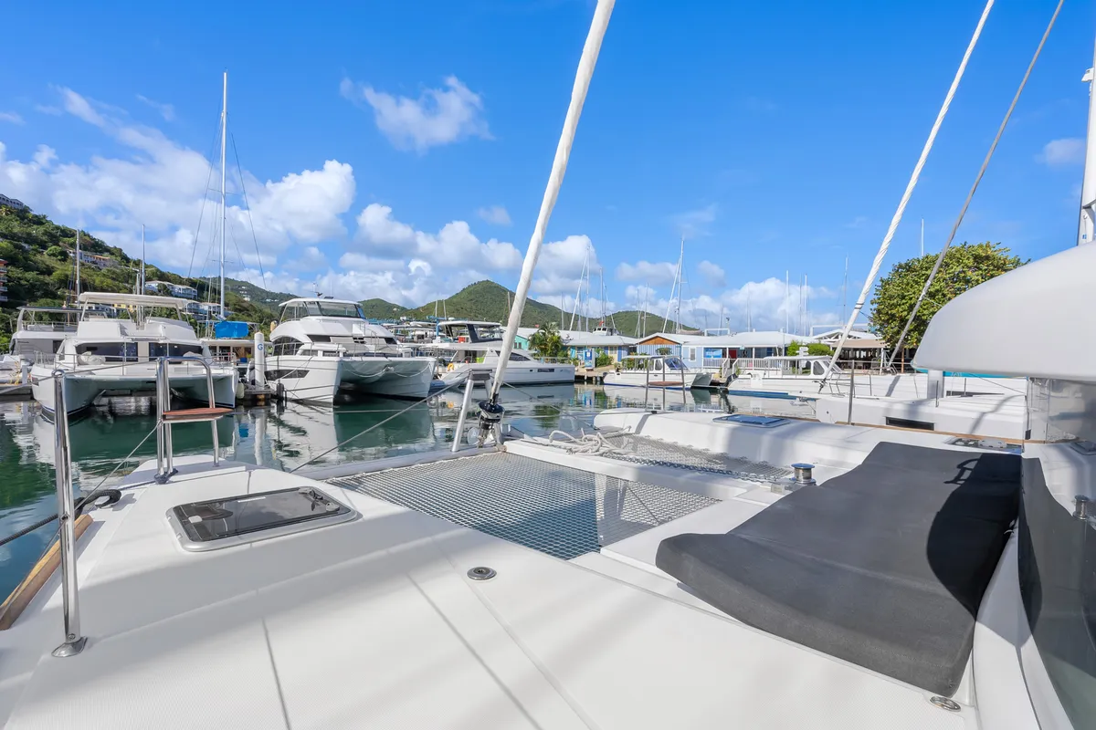 Cockpit of Cloudwalker, a Lagoon 40 OW catamaran at Road Town, British Virgin Islands