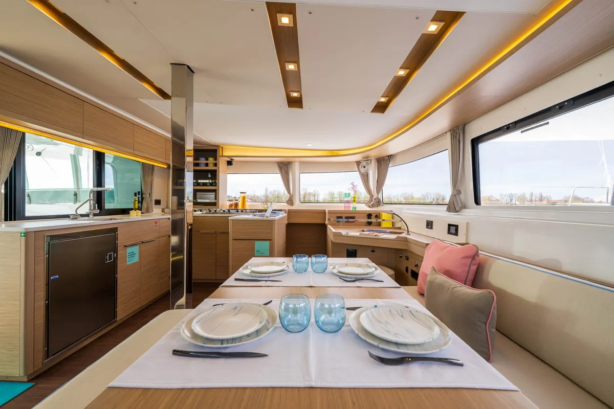 Vesna, a Lagoon 46 Iconic 4 + 2 cab. catamaran at Roche Caiman, Seychelles