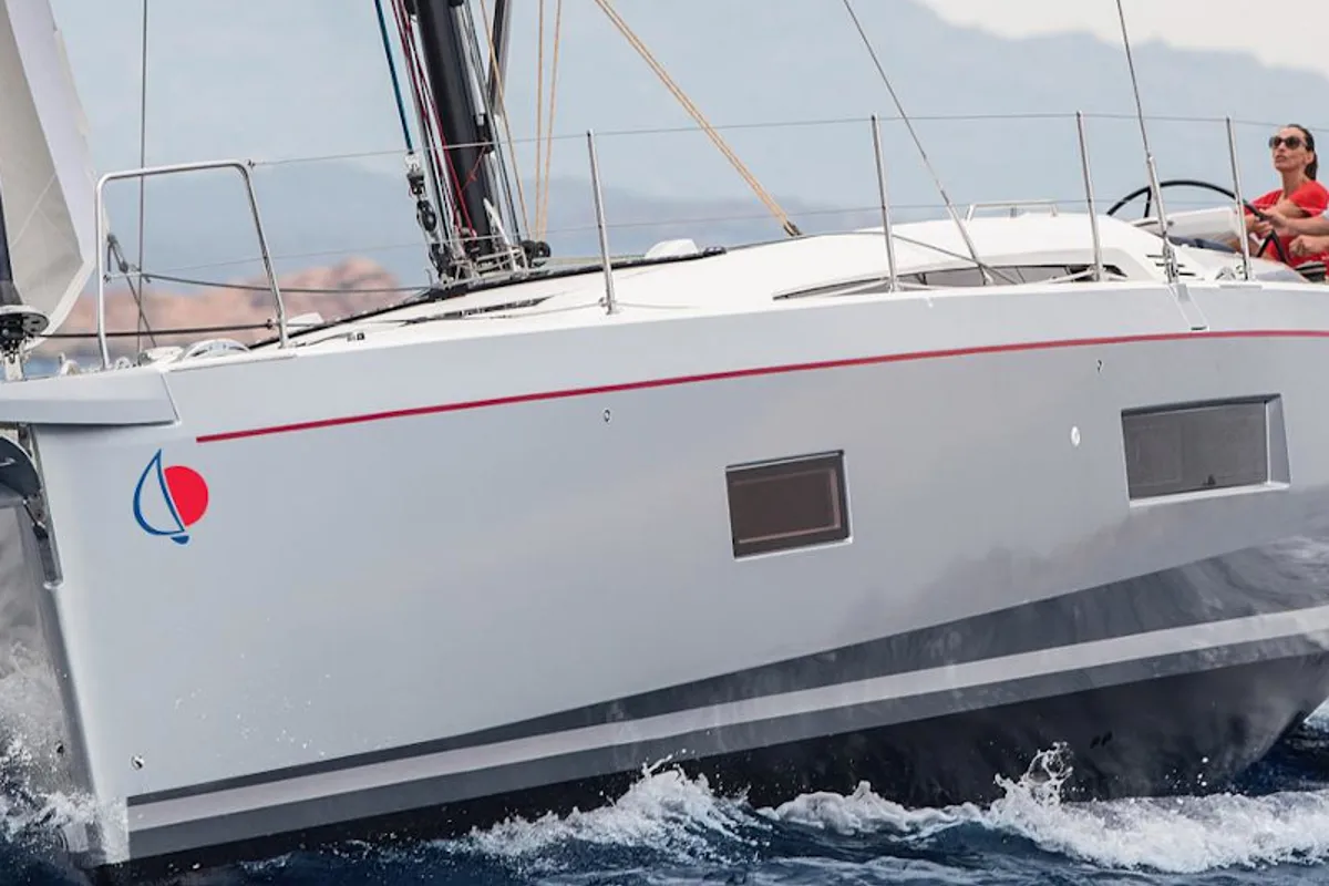 Exterior view of Sunsail 52.4 Classic, a Beneteau Oceanis 51.1 sailboat at Municipal Unit of Lefkada, Greece