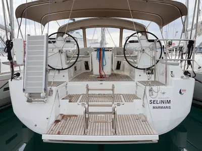 Cockpit of Caputh, a Jeanneau 51 sailboat at Marmaris, Turkey
