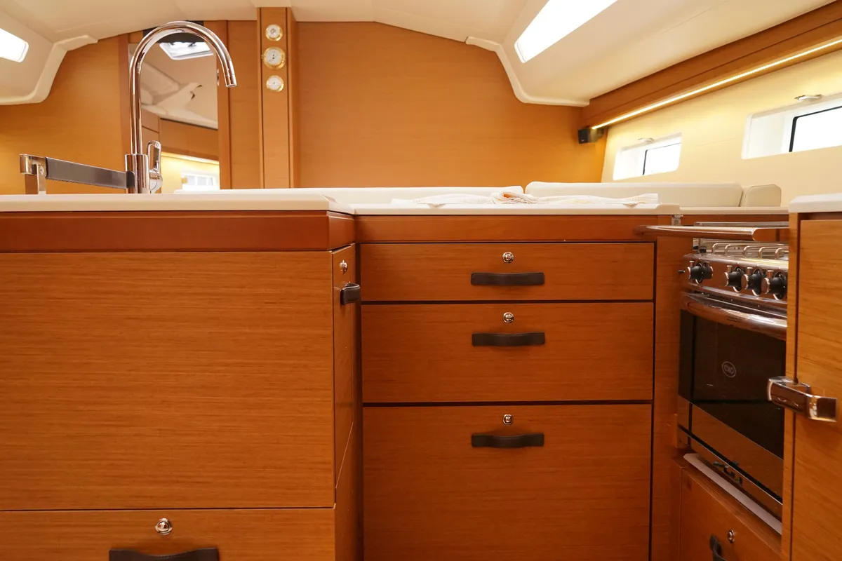 Galley of Caputh, a Jeanneau 51 sailboat at Marmaris, Turkey