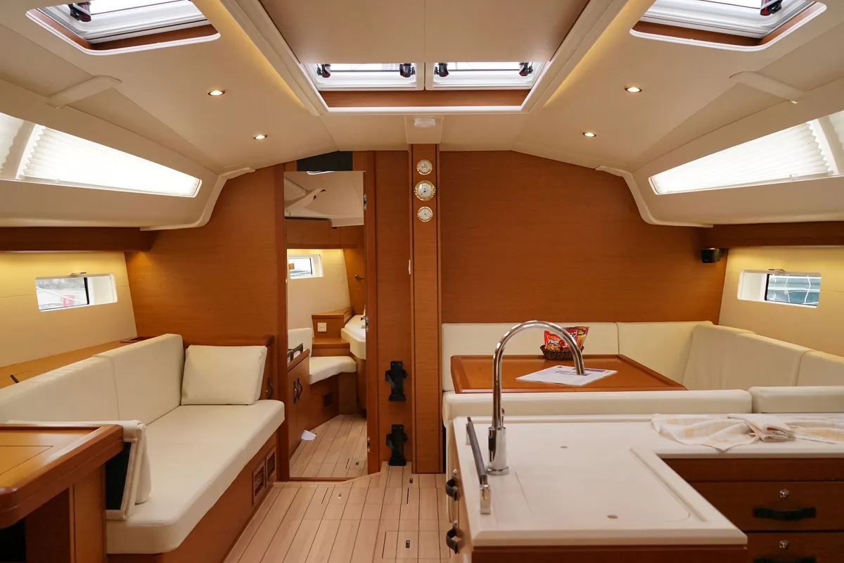 Salon of Caputh, a Jeanneau 51 sailboat at Marmaris, Turkey