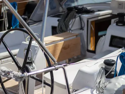Cockpit of XARA, a X-Yachts X4³ sailboat at Općina Rogoznica, Croatia