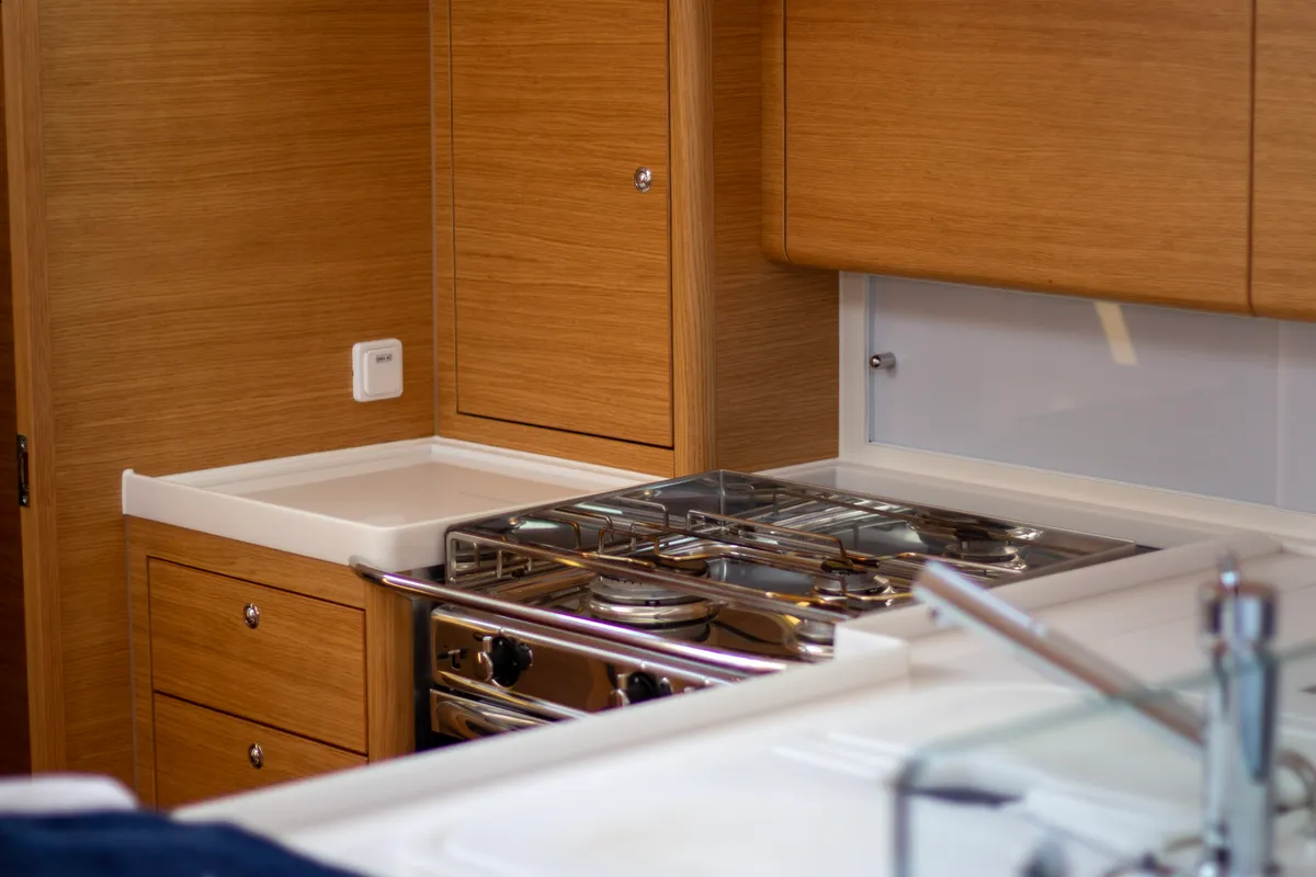 Galley of XARA, a X-Yachts X4³ sailboat at Općina Rogoznica, Croatia