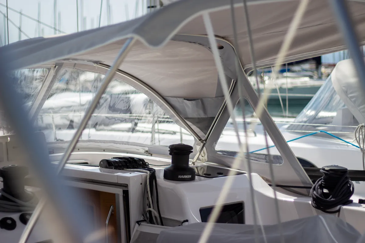 Cockpit of XARA, a X-Yachts X4³ sailboat at Općina Rogoznica, Croatia