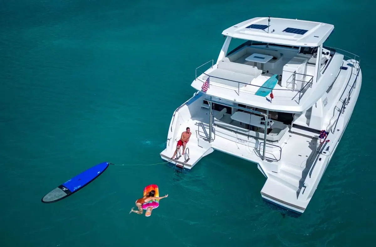 Moorings 464PC Exclusive Plus, a Leopard 46PC catamaran at Kontokali, Greece