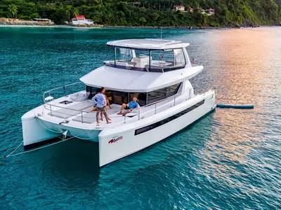 Moorings 464PC Exclusive Plus, a Leopard 46PC catamaran at Kontokali, Greece