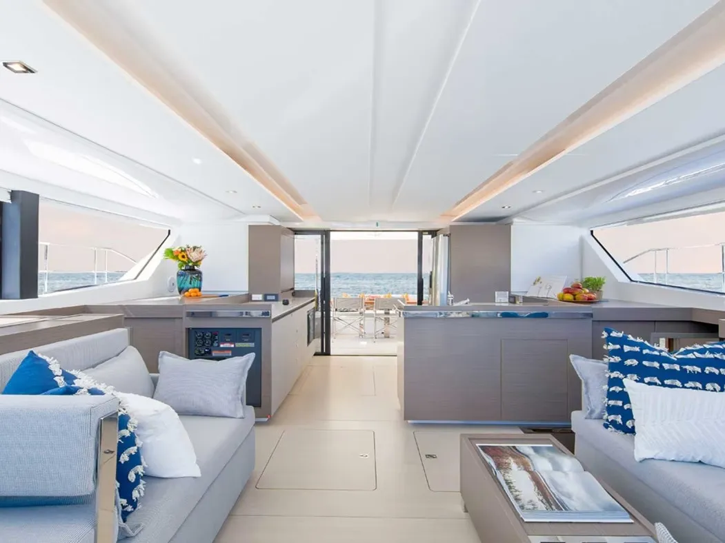 Moorings 464PC Exclusive Plus, a Leopard 46PC catamaran at Kontokali, Greece