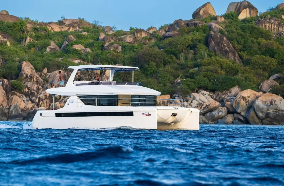 Moorings 464PC Exclusive Plus, a Leopard 46PC catamaran at Kontokali, Greece
