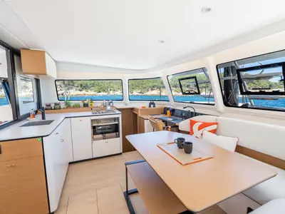Galley of Mare Loco, a Excess 13 catamaran at Šibenik, Croatia