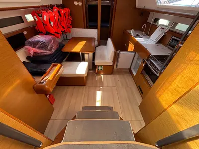 Salon of Moonlight, a Jeanneau Sun Odyssey 479 sailboat at Grad Pula, Croatia