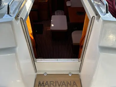 Salon of Marivana M, a Bavaria 46 Cruiser sailboat at Volos Municipality, Greece
