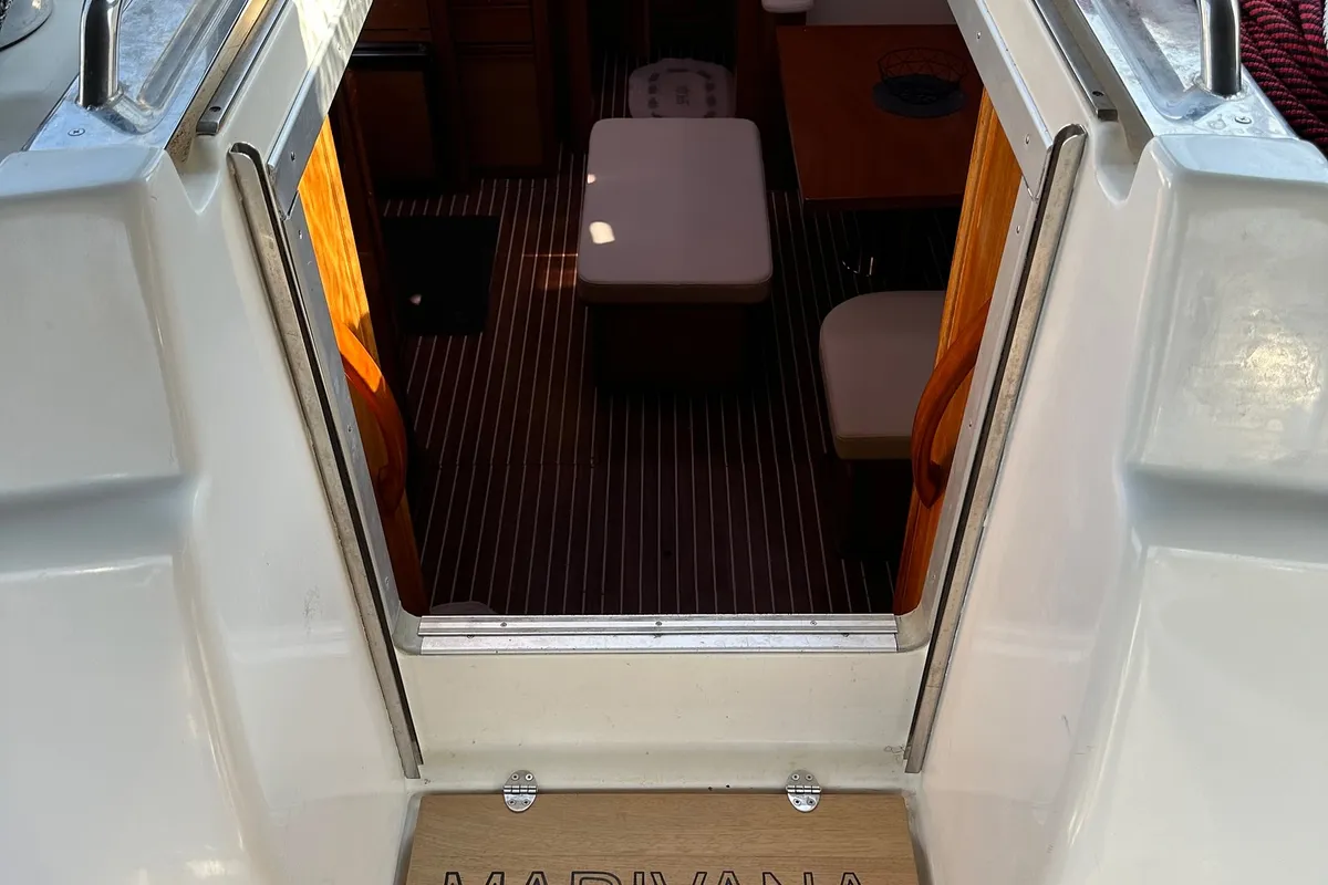 Salon of Marivana M, a Bavaria 46 Cruiser sailboat at Volos Municipality, Greece