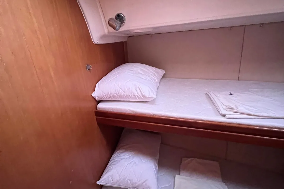 Cabin on Marivana M, a Bavaria 46 Cruiser sailboat at Volos Municipality, Greece